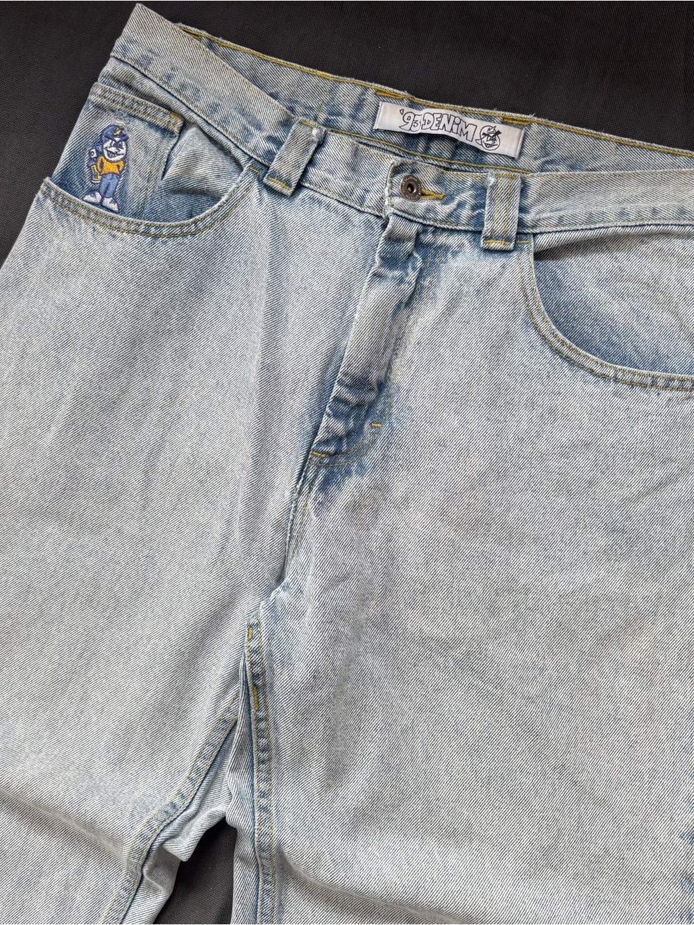 Polar Skate Co 93 Denim Jeans 34x30 Light Wash Baggy Skateboard Y2K Mens Pants